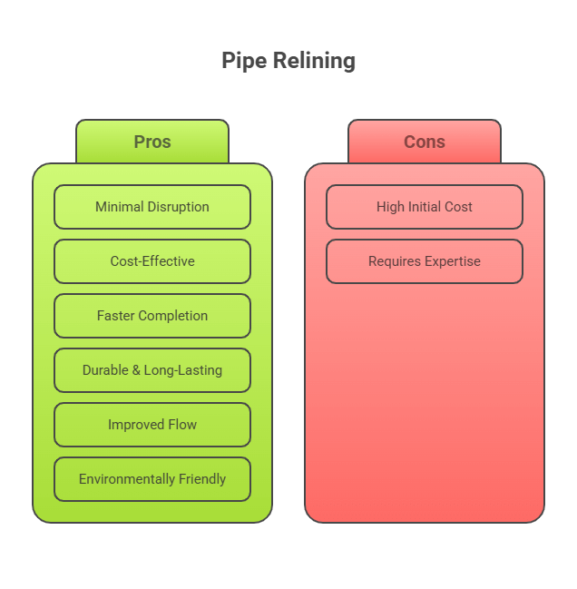 Diagram of pipeline types in trenchless pipe relining