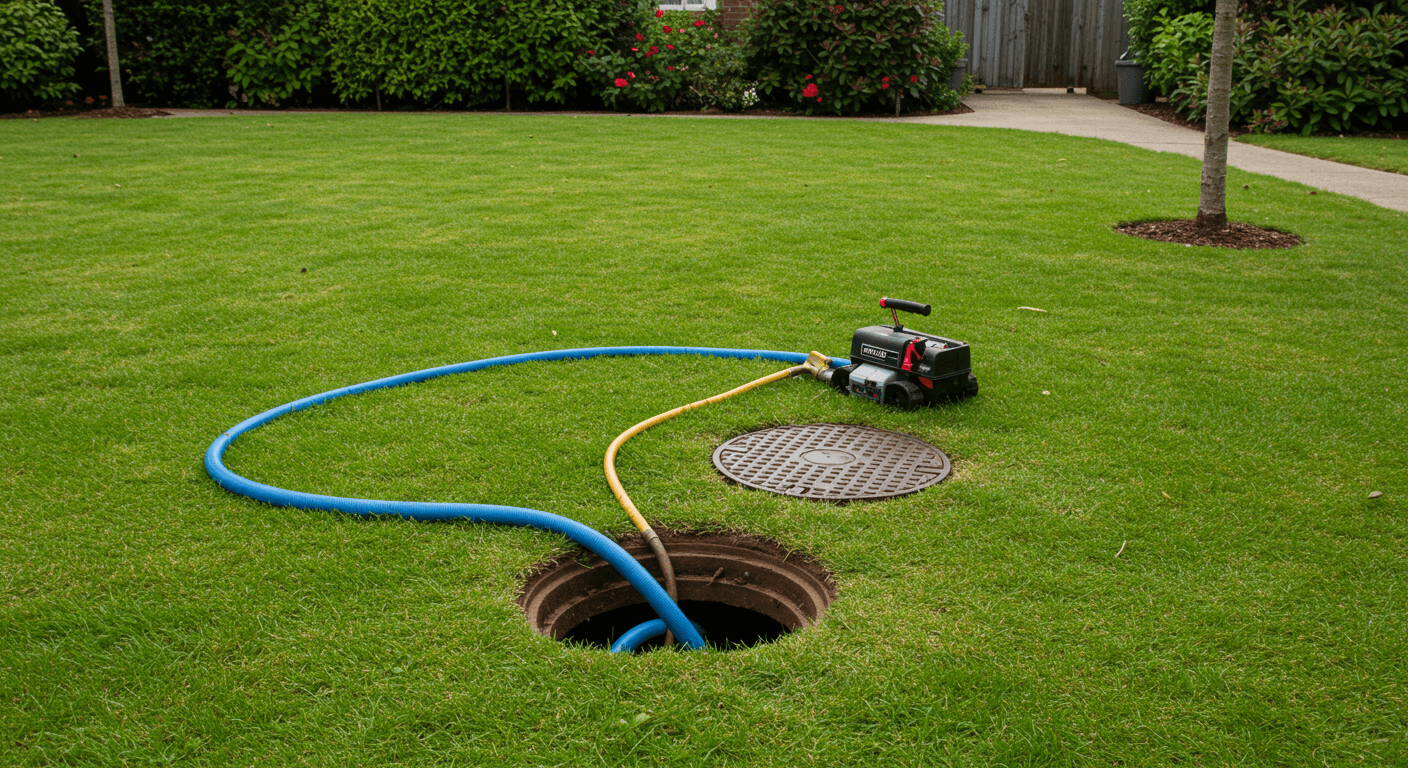 Manhole with hose for trenchless pipe relining